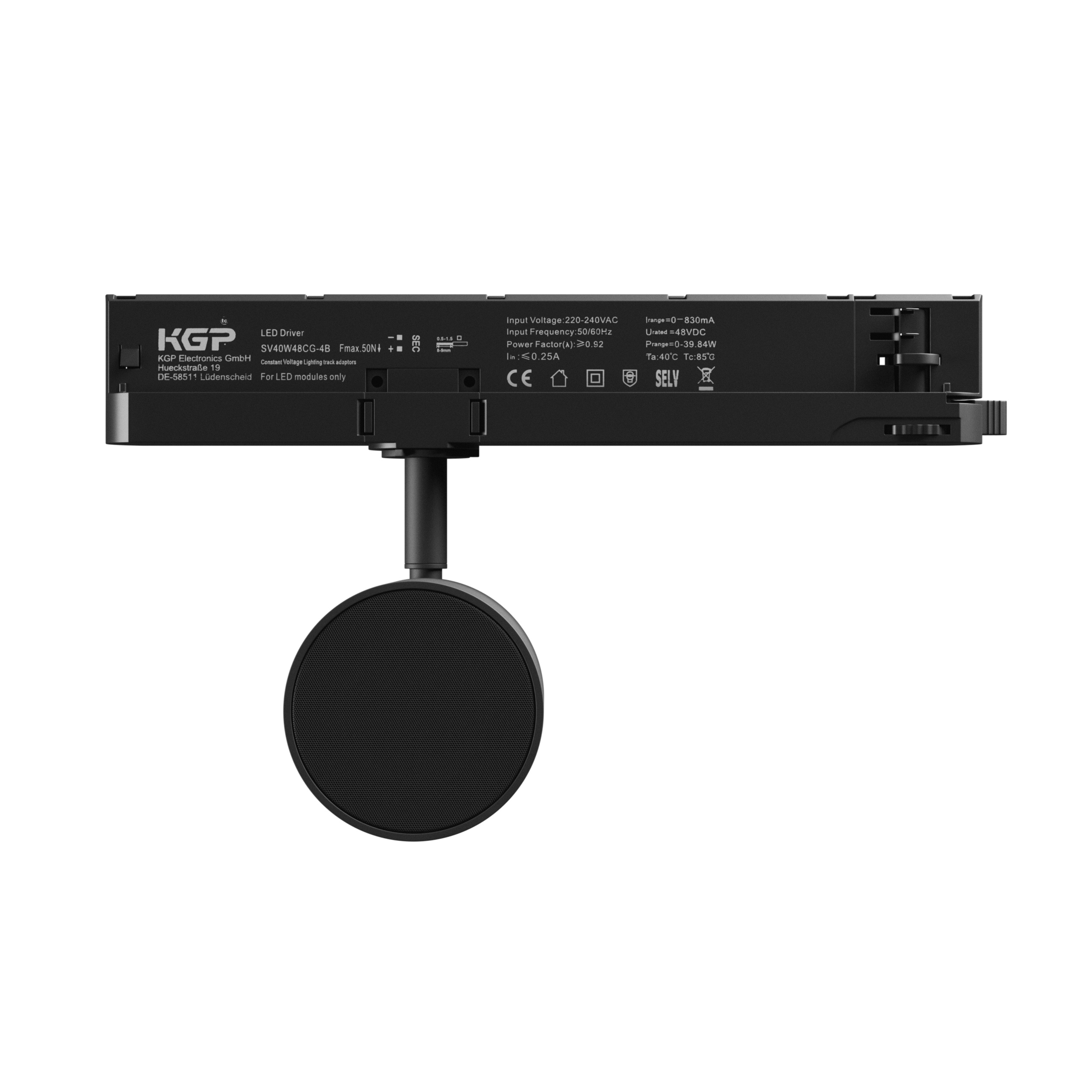 Högtalare till 3-fas skensystem, Bluetooth, Svart - 2