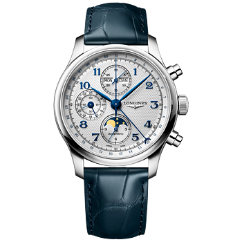 Longines L2.962.4.73.2 Master Collection Chrono Moonphase 41 med alligatorband