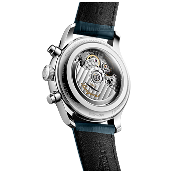 Longines L2.962.4.73.2 Master Collection Chrono Moonphase 41 med alligatorband baksida