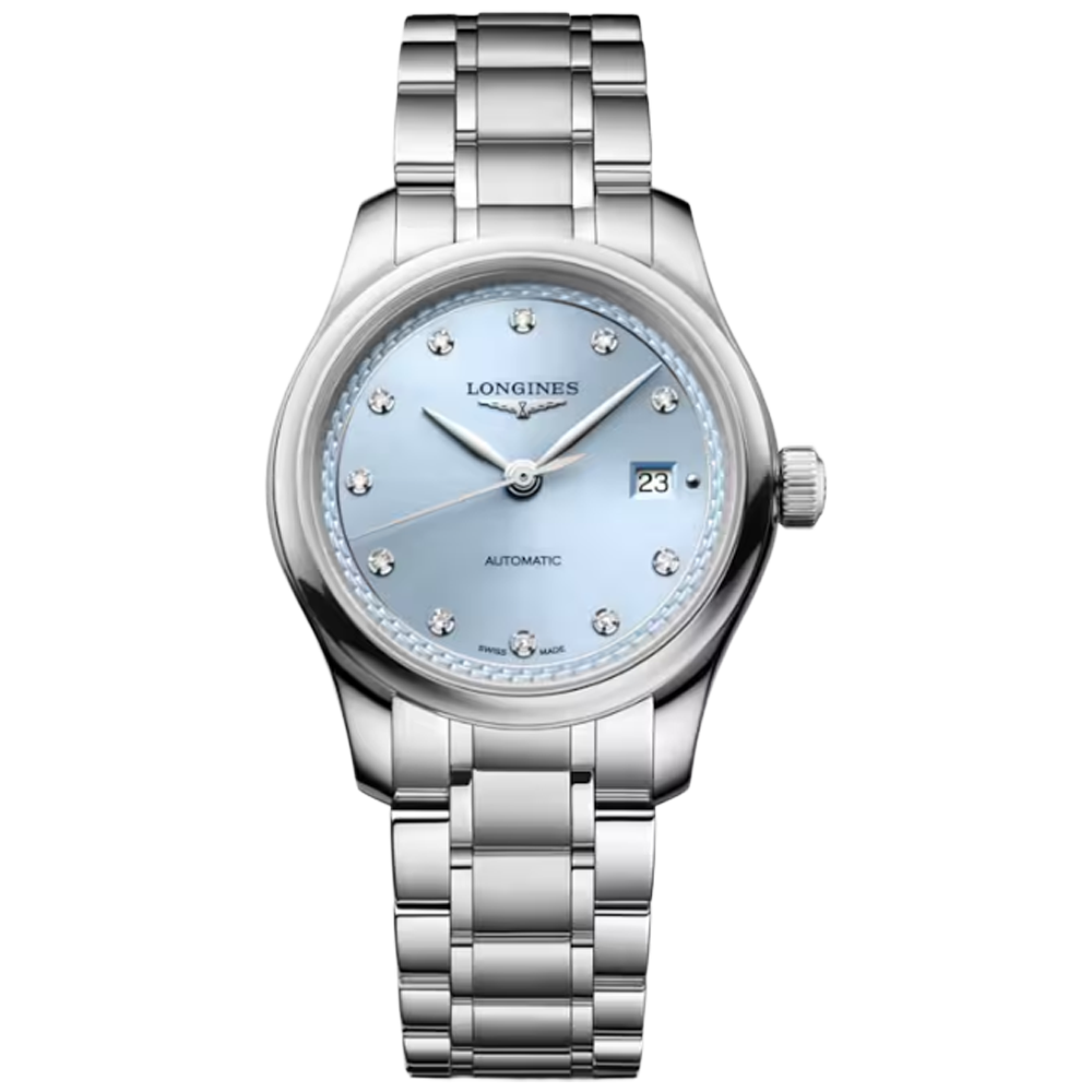 Longines L2.449.4.97.6 Master Collection 30 ljusblå med diamant index