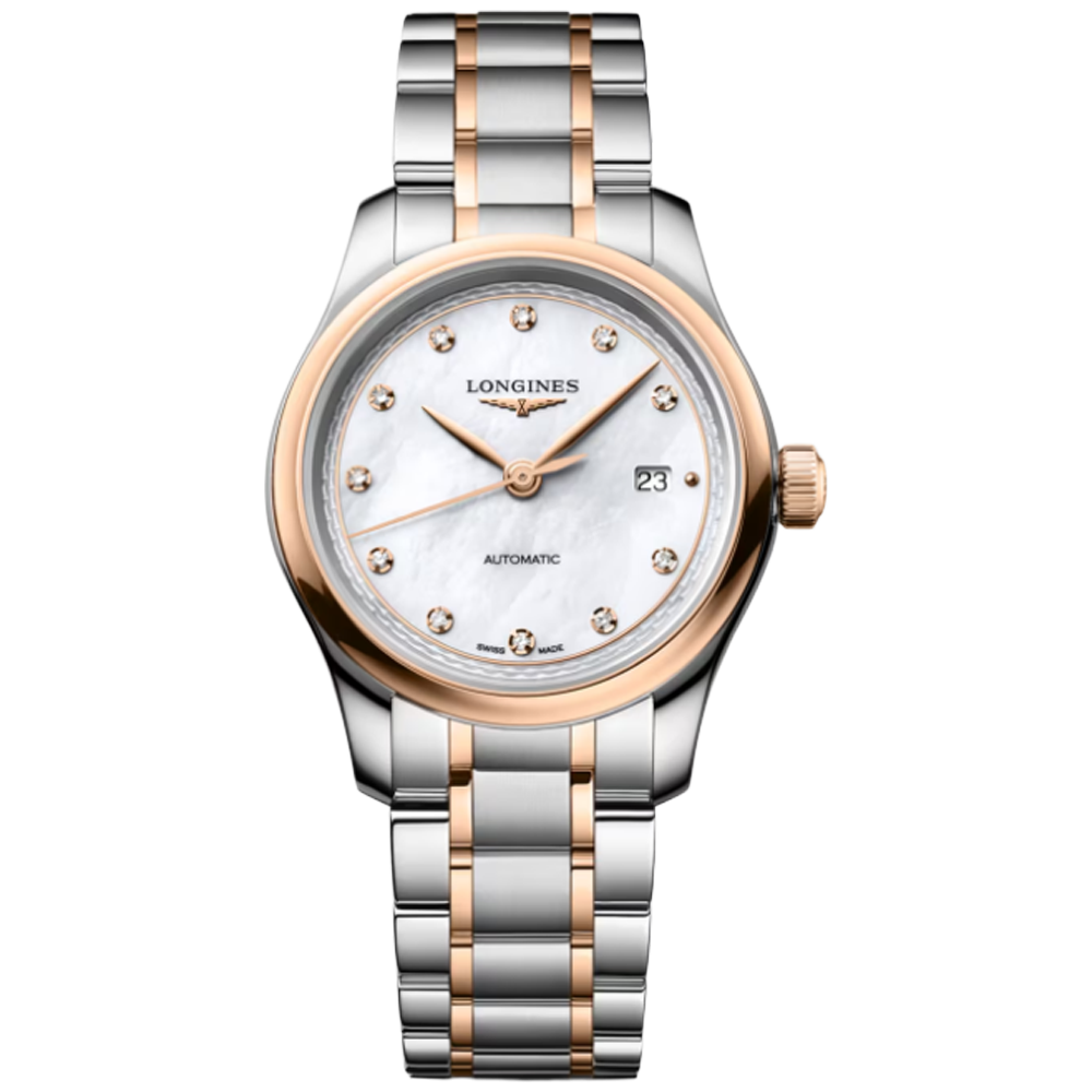 Longines L2.449.5.89.7 Master Collection 30 pärlemor med diamant index och roséguld