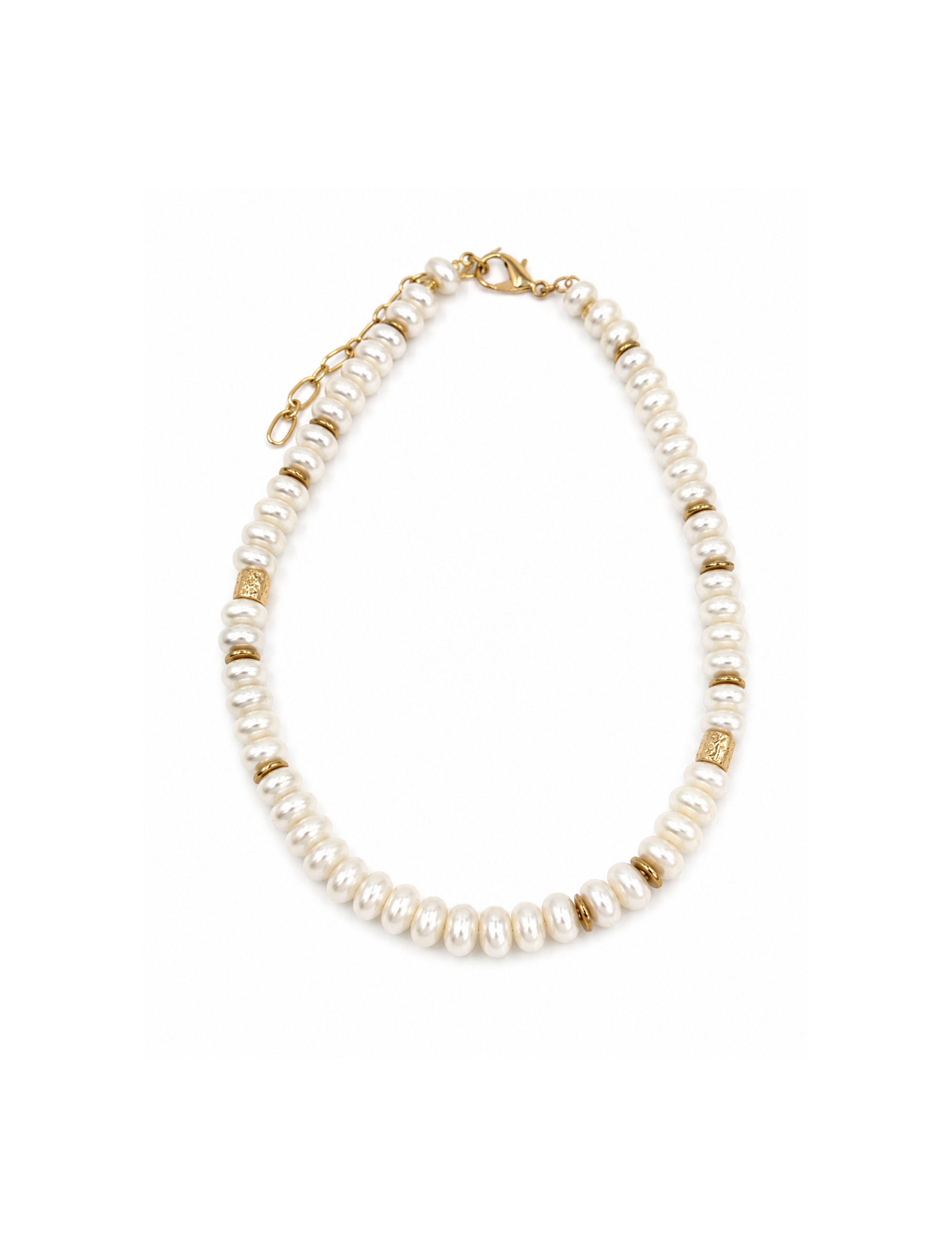 PINTO SINGLE BEAD NECKLACE WHITE