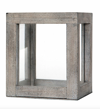 Ljuslykta Trä Cube Old Wood Liten 13x13x15cm