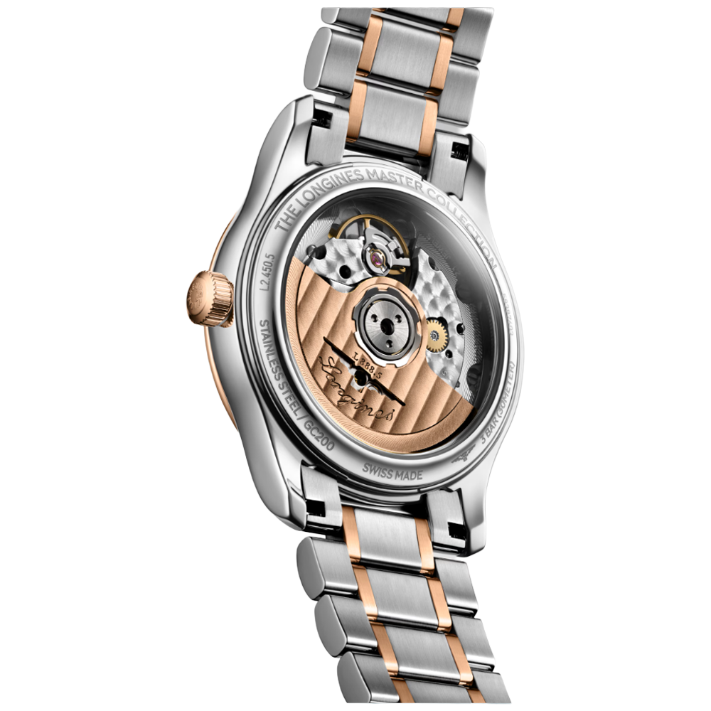 Longines L2.450.5.89.7 Master Collection 34 pärlemor och roséguld baksida