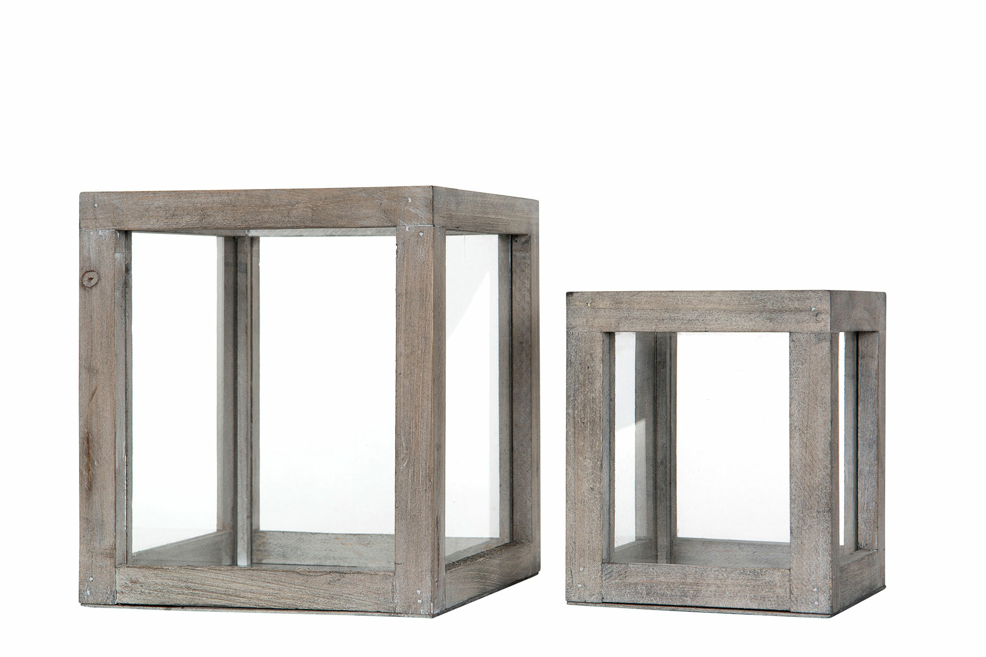 Ljuslykta Trä Cube Old Wood Stor 18x18x20cm - 2