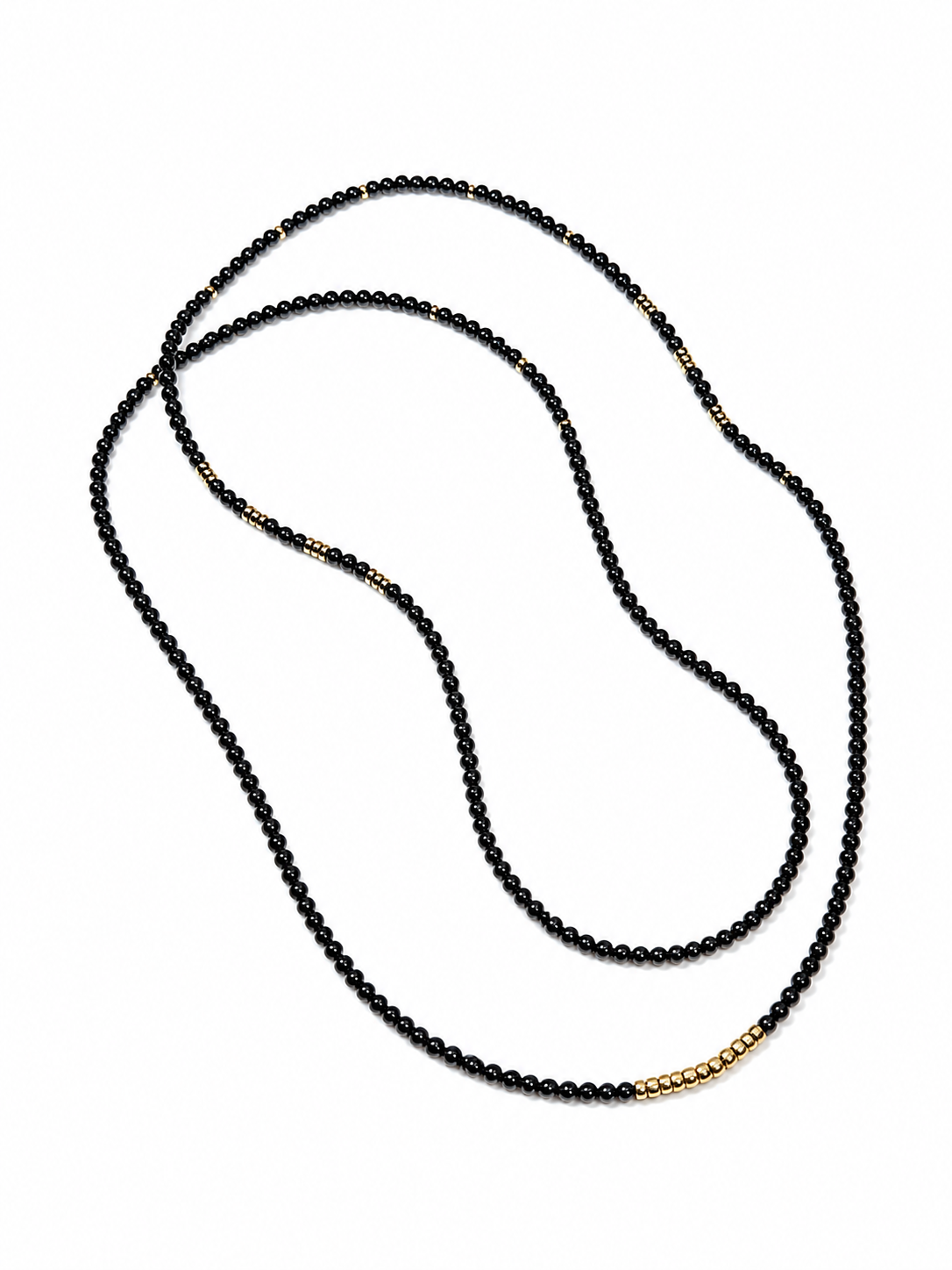 SILVIA STRAND LONG NECKLACE BLACK