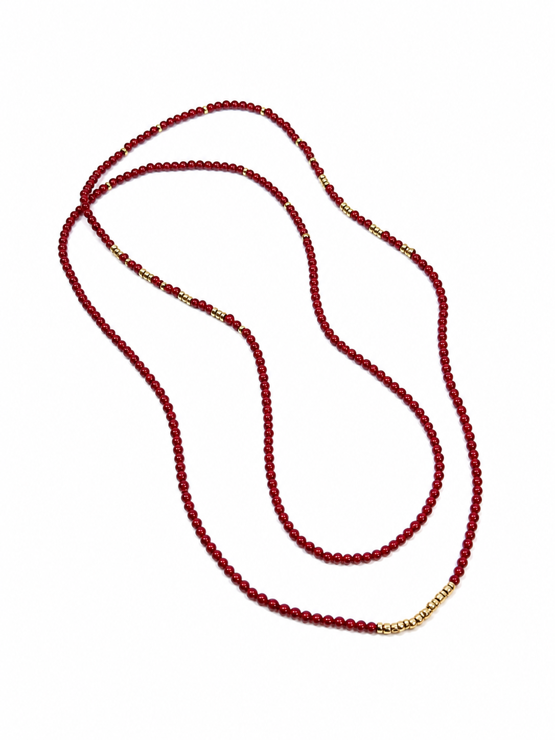 SILVIA STRAND LONG NECKLACE RED