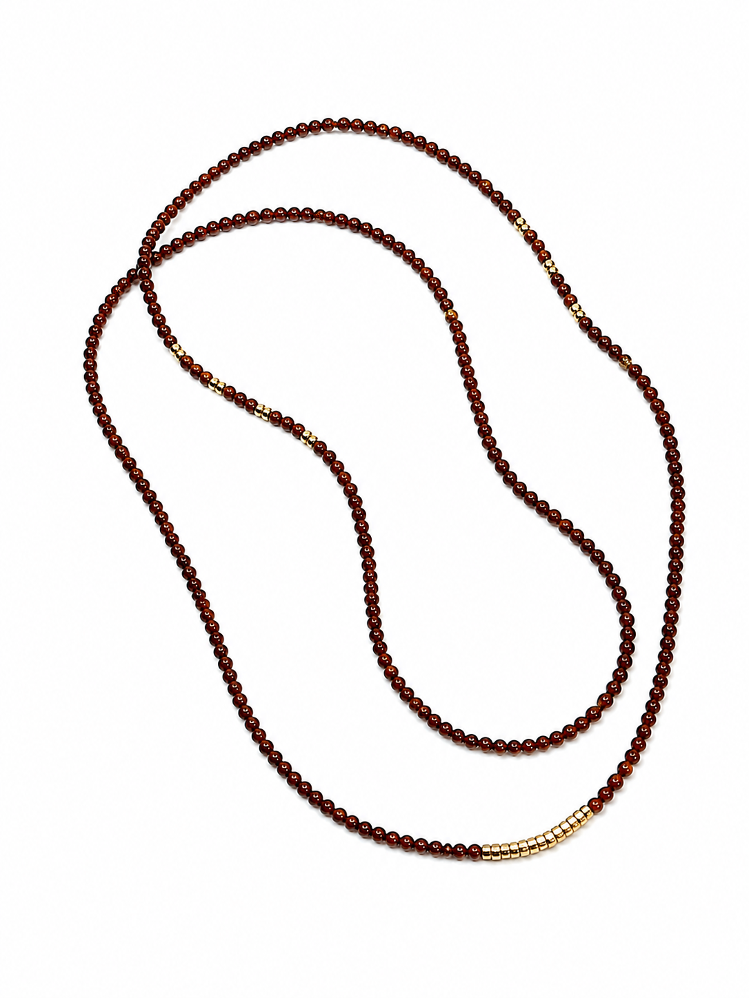 SILVIA STRAND LONG NECKLACE BROWN