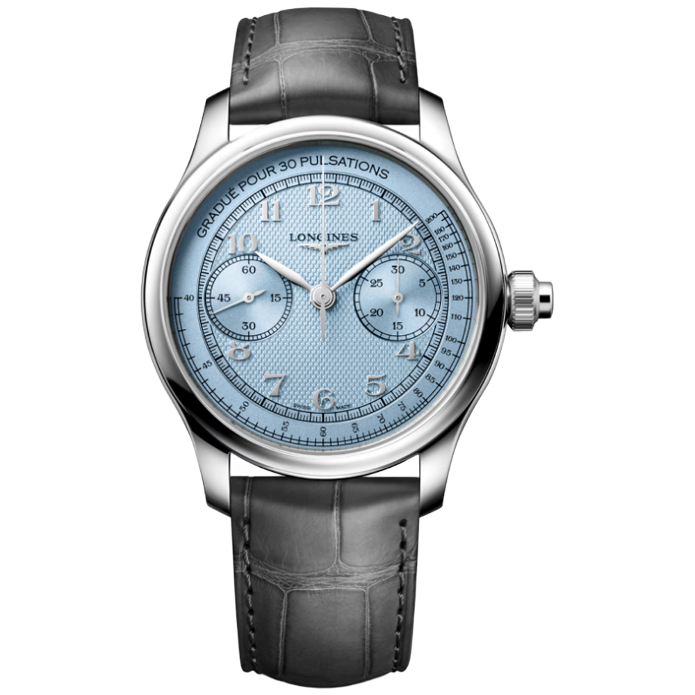 Longines L2.960.4.93.2 Master Collection Chrono Monopusher 41 blå 