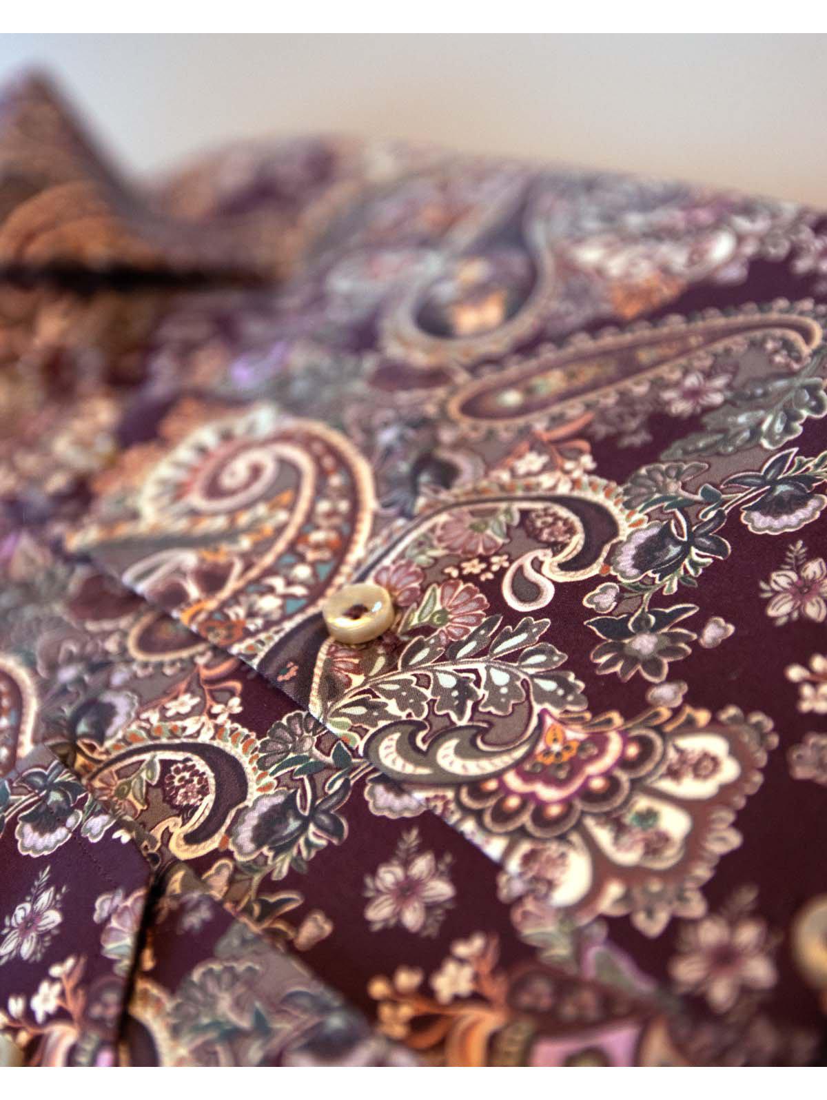 Skjorta vinröd paisley mönster - 2