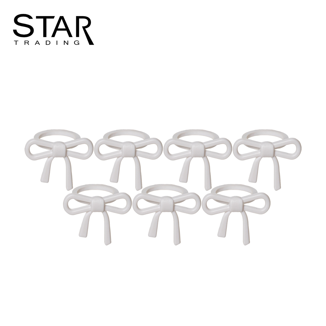 Lysmanchet Rosett Hvid 7-stk. Star Trading