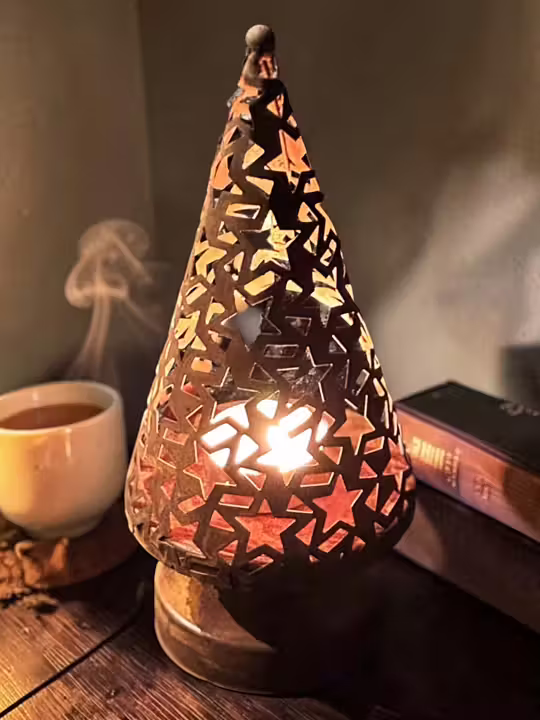 Ljusstake Lykta Gran Stjärnor - 21x9 cm