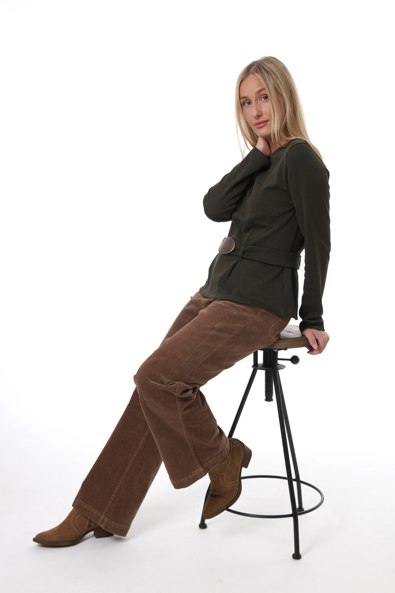 Odette top  olive