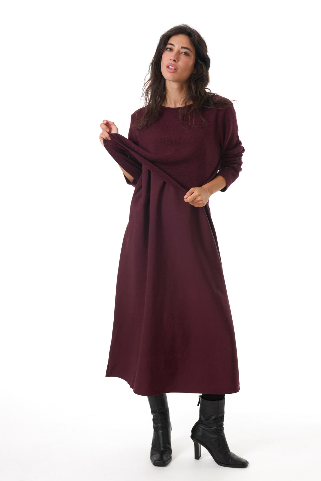 Nora klänning  merlot - 2