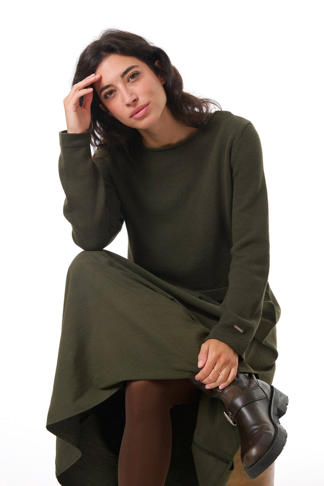 Nora klänning  olive - 5