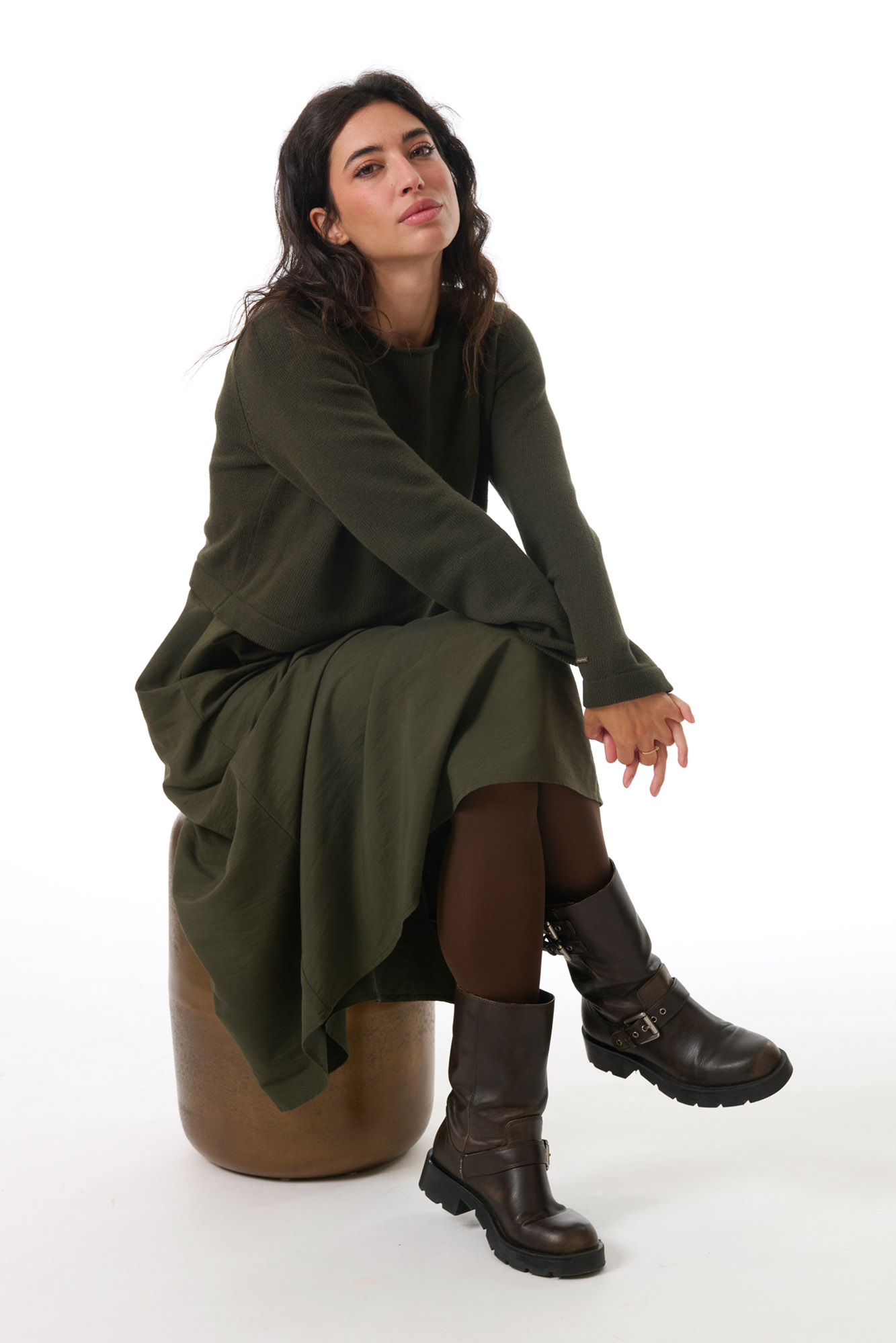 Nora klänning  olive - 7
