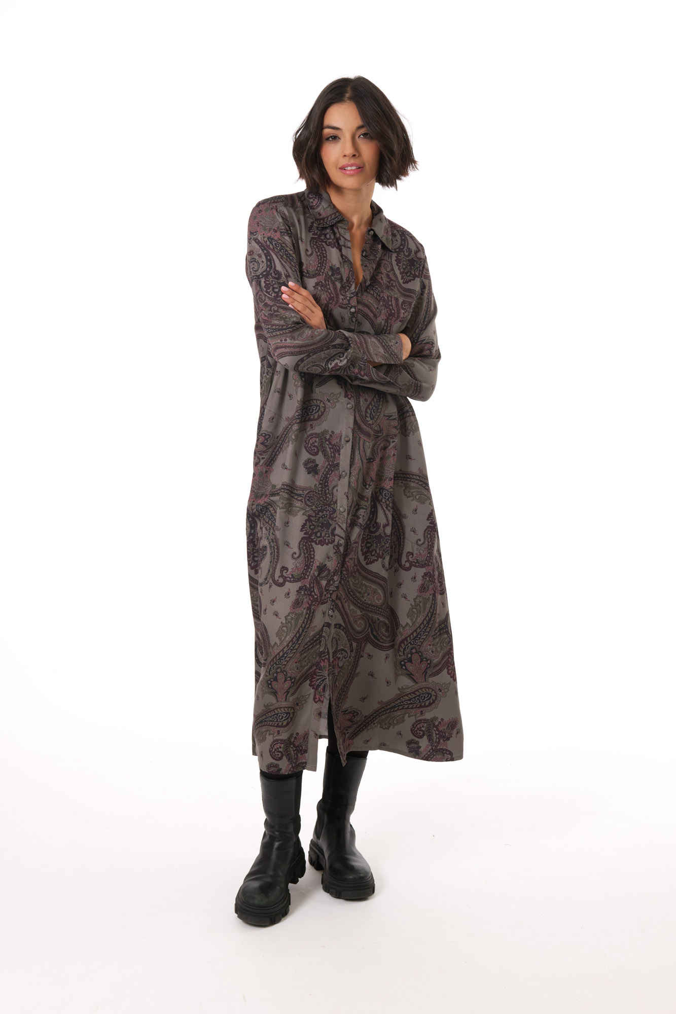 Maud klänning  olive - 5