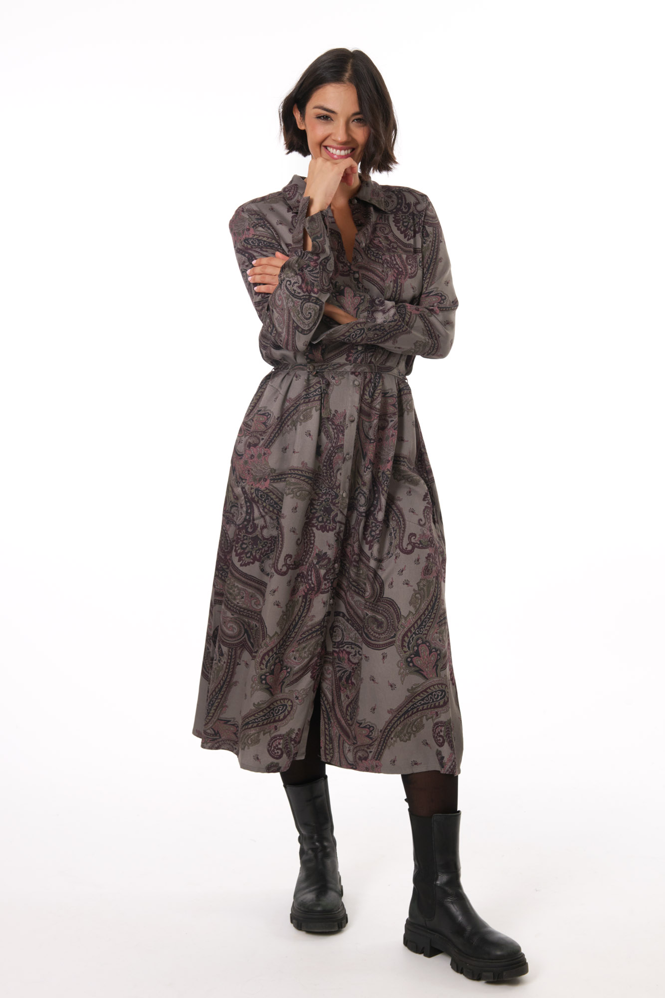Maud klänning  olive - 3