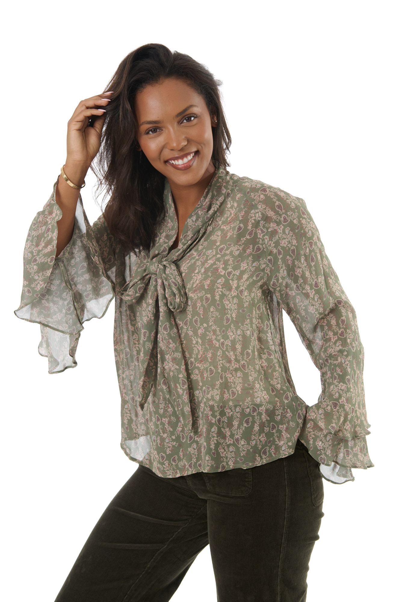 Milly blouse  sage - 2