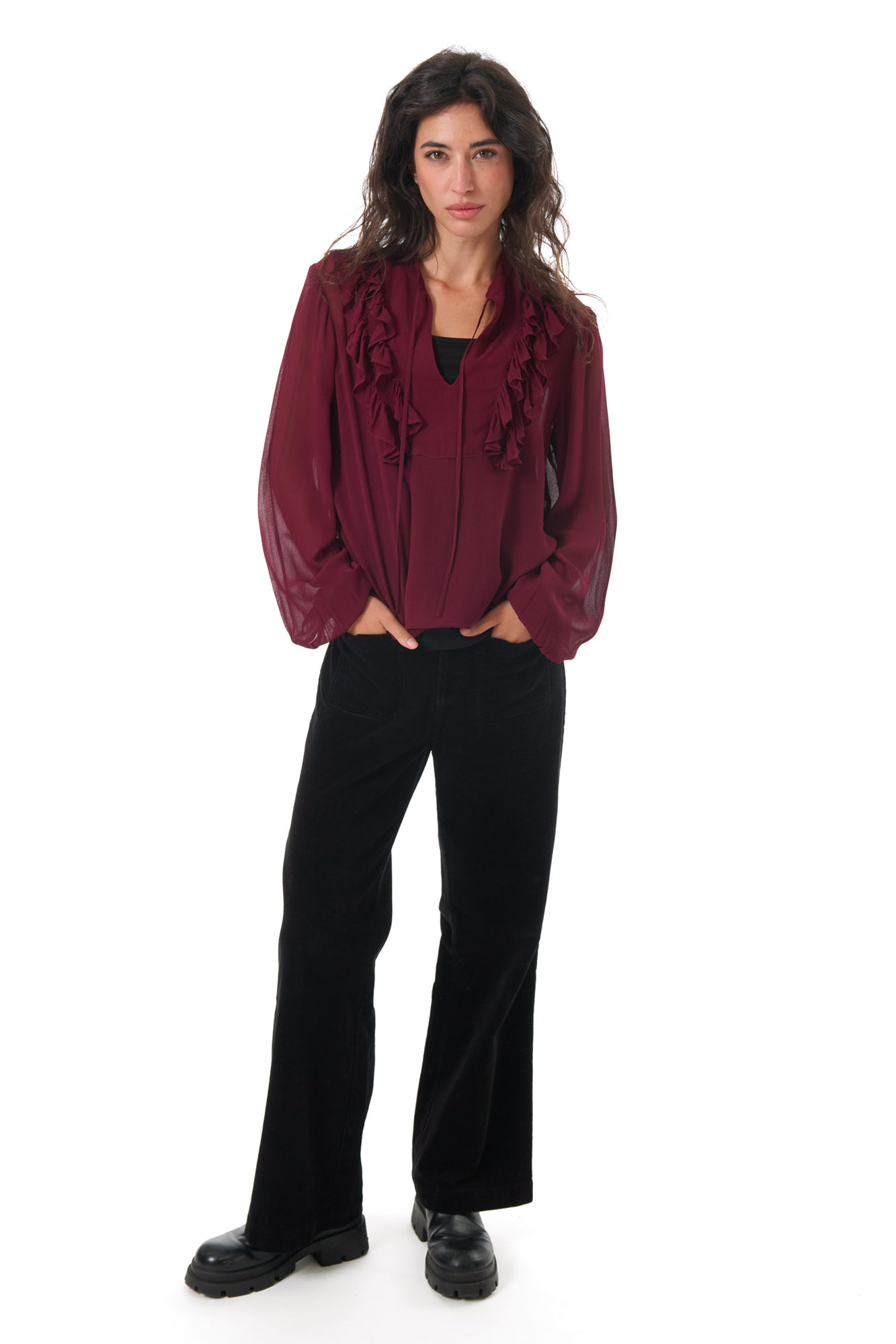 Maggie blouse  cranberry