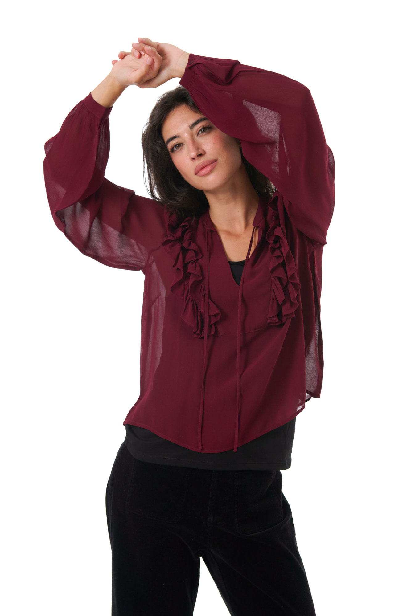 Maggie blouse  cranberry - 3