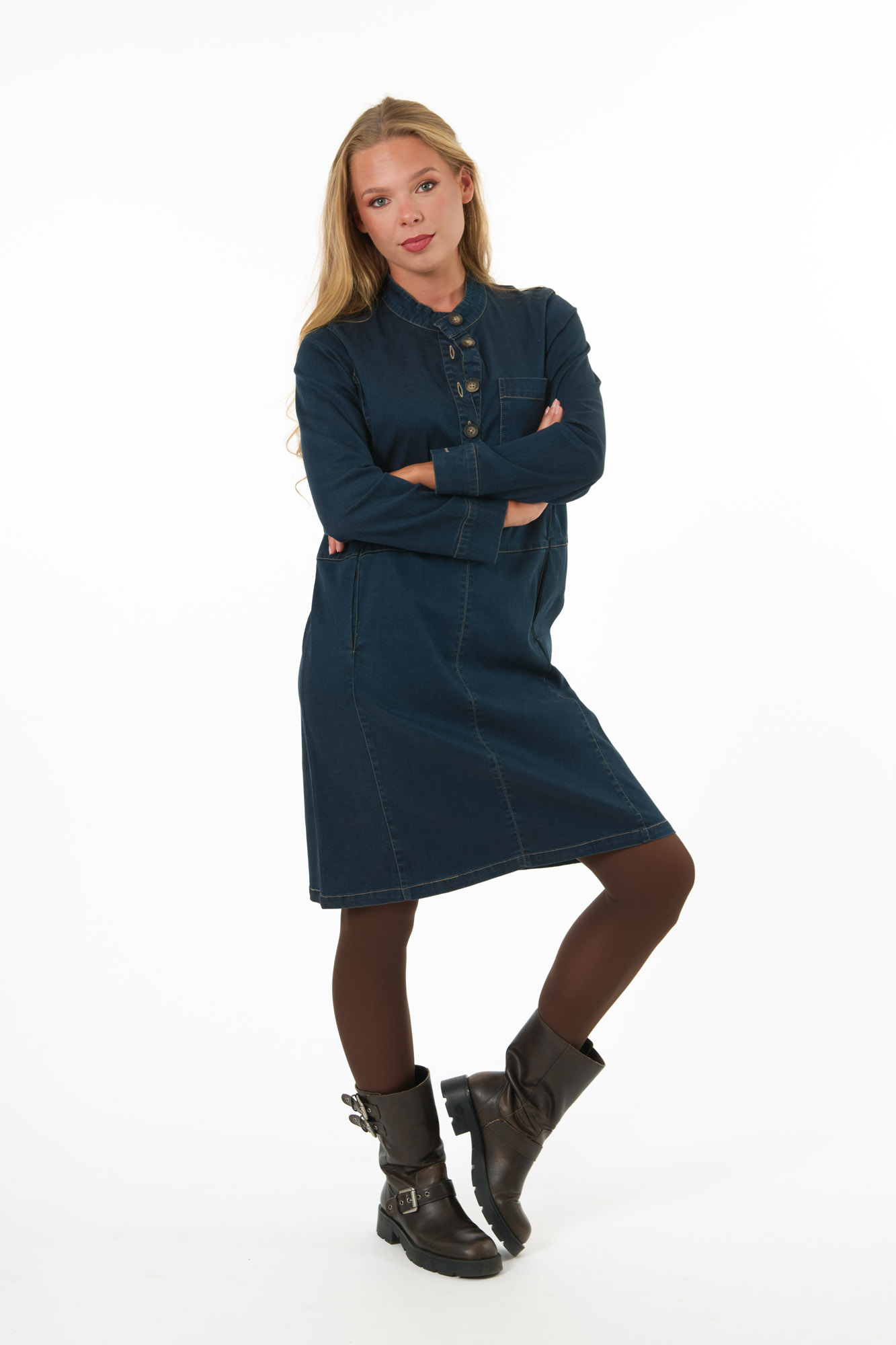 Madge klänning  dk. denim - 2