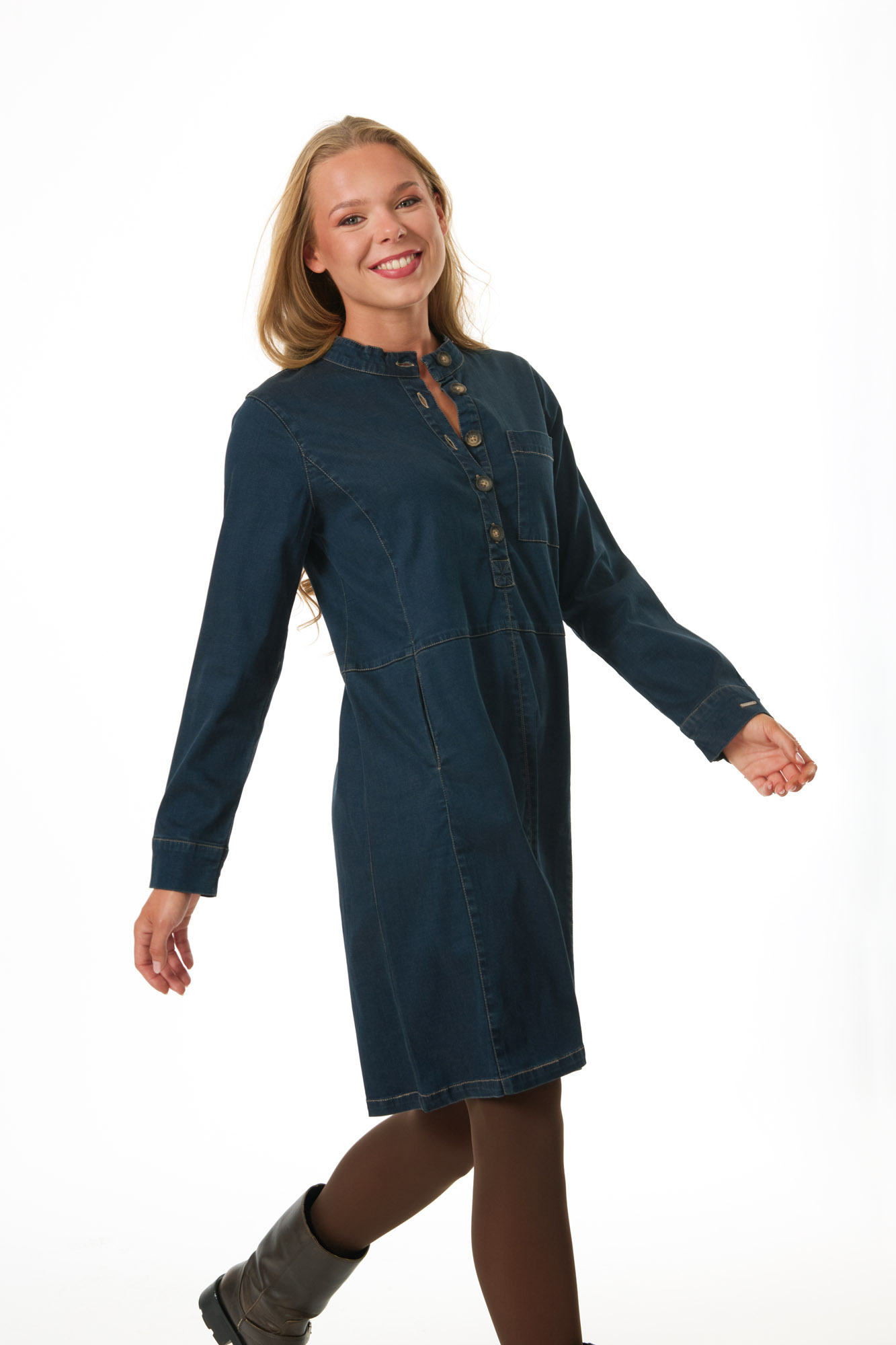 Madge klänning  dk. denim - 3