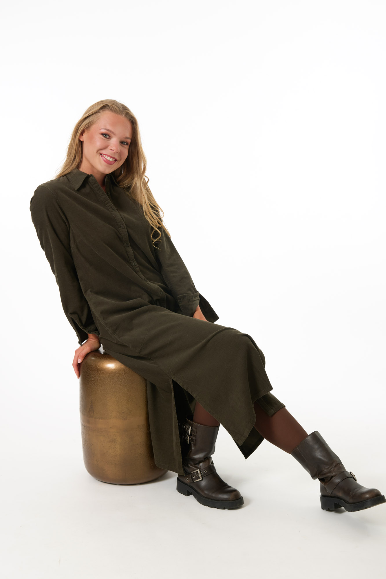 Maria klänning  olive - 4