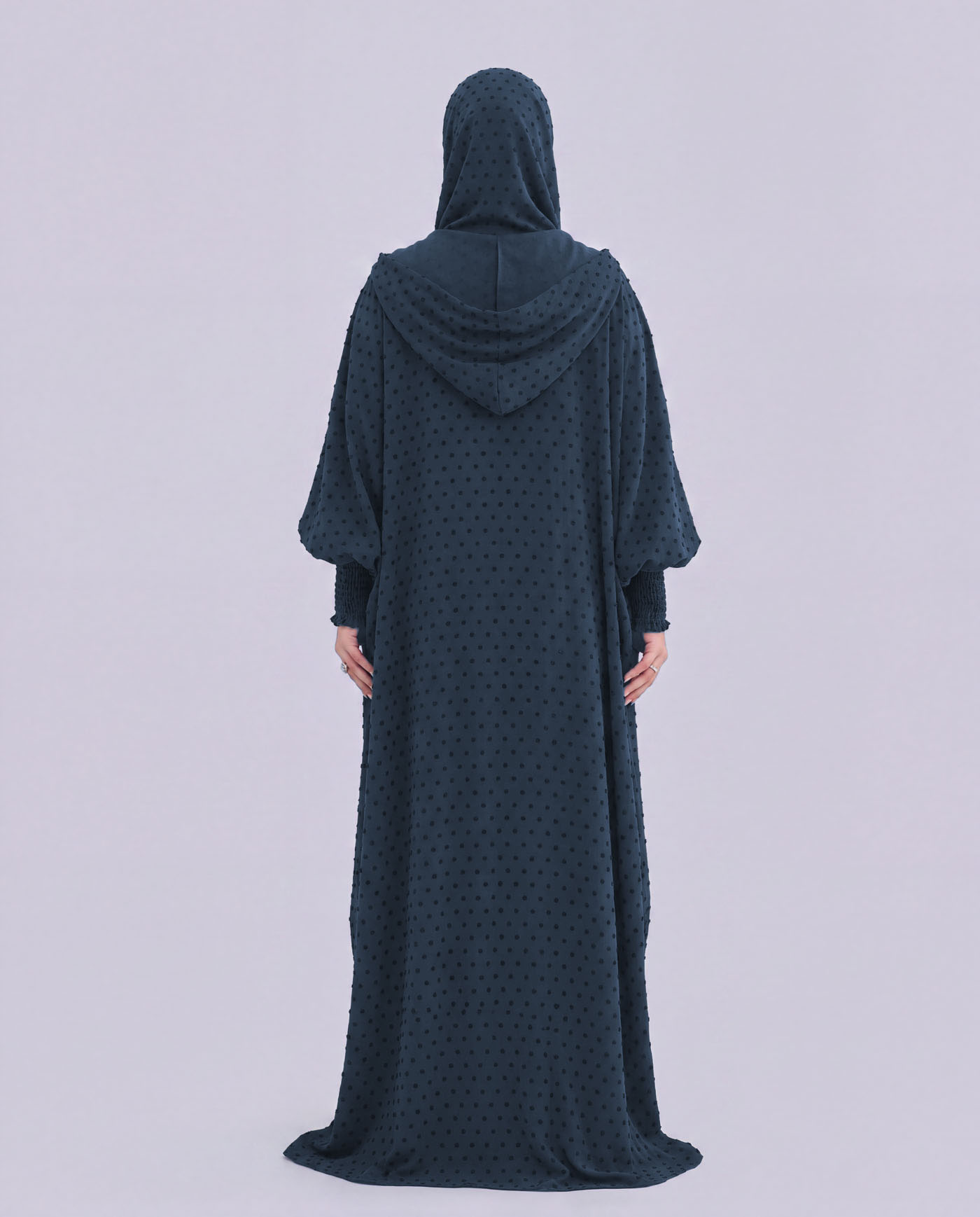 Hoodie-abaya med luva - Marinblå - 2