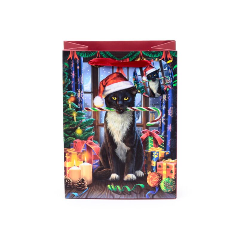 Lisa Parker Christmas Krampus Cat Medium Gift Bag - 2