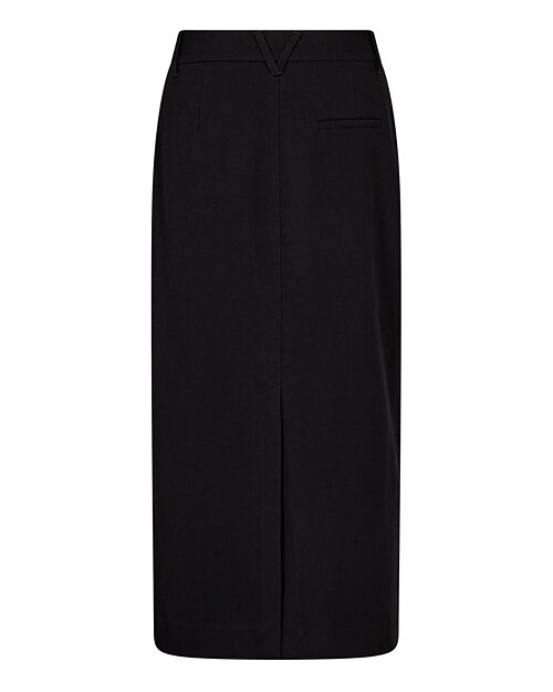 Kjol Tailor lång slits fram & bak svart - 2