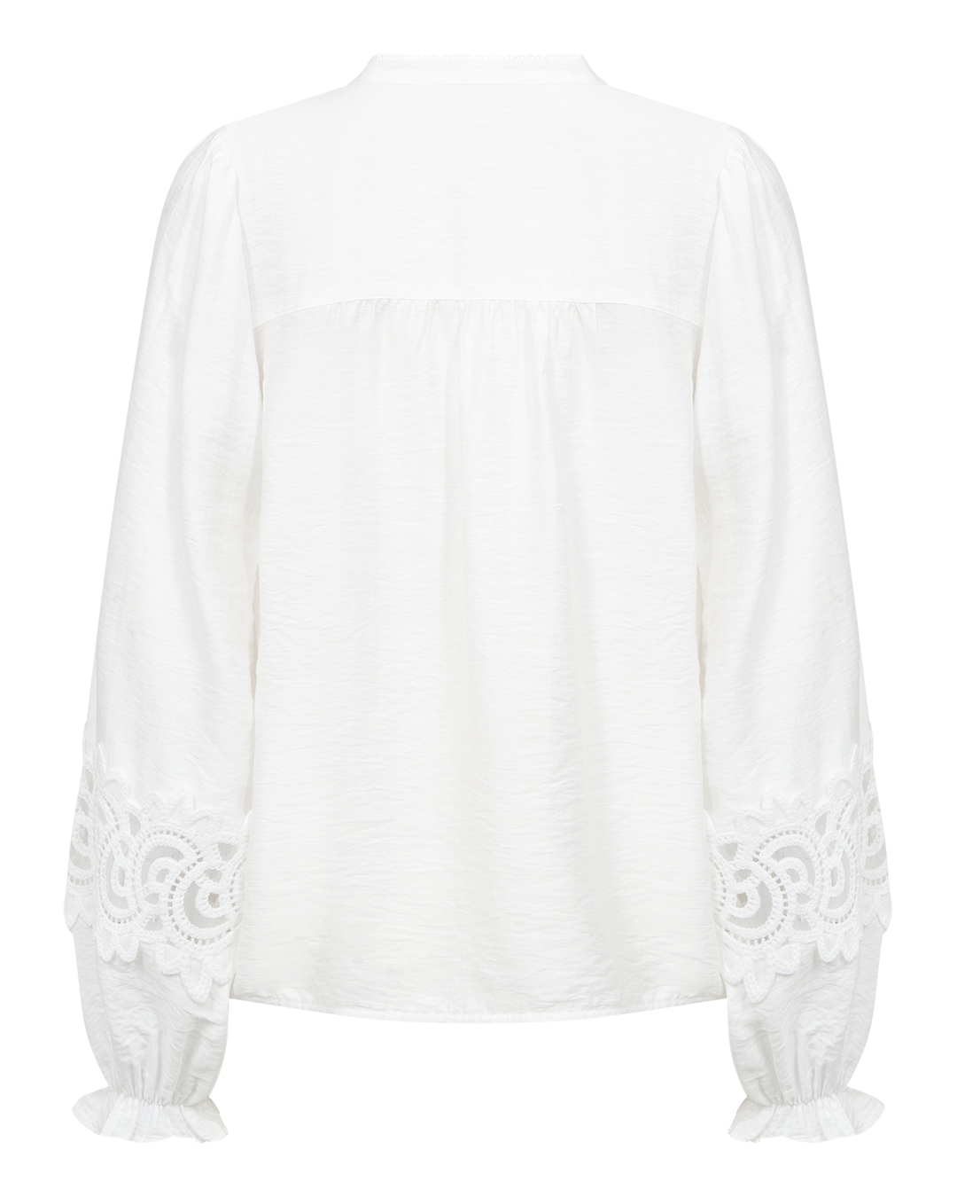 Blus Tina v-ringad brodyr fram & på ärm vit - 2