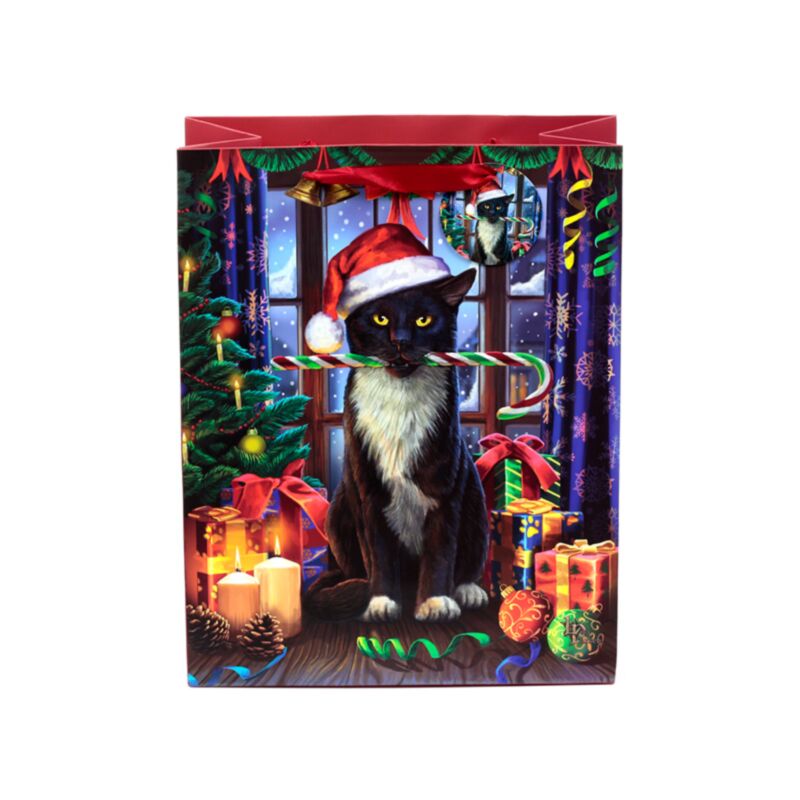 Lisa Parker Christmas Krampus Cat Large Gift Bag - 2