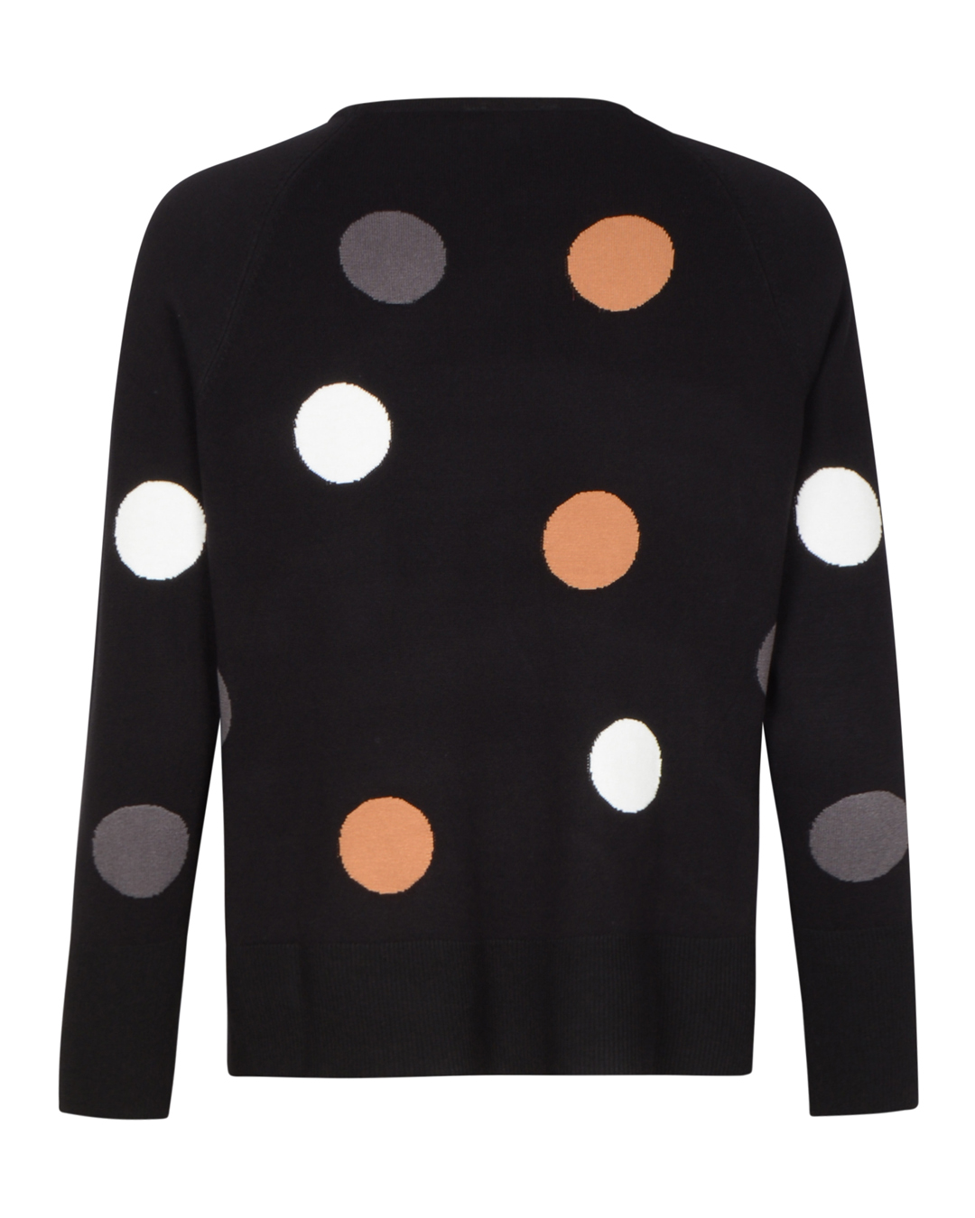 Jumper svart med prickar i grått/vitt/kamel - 2