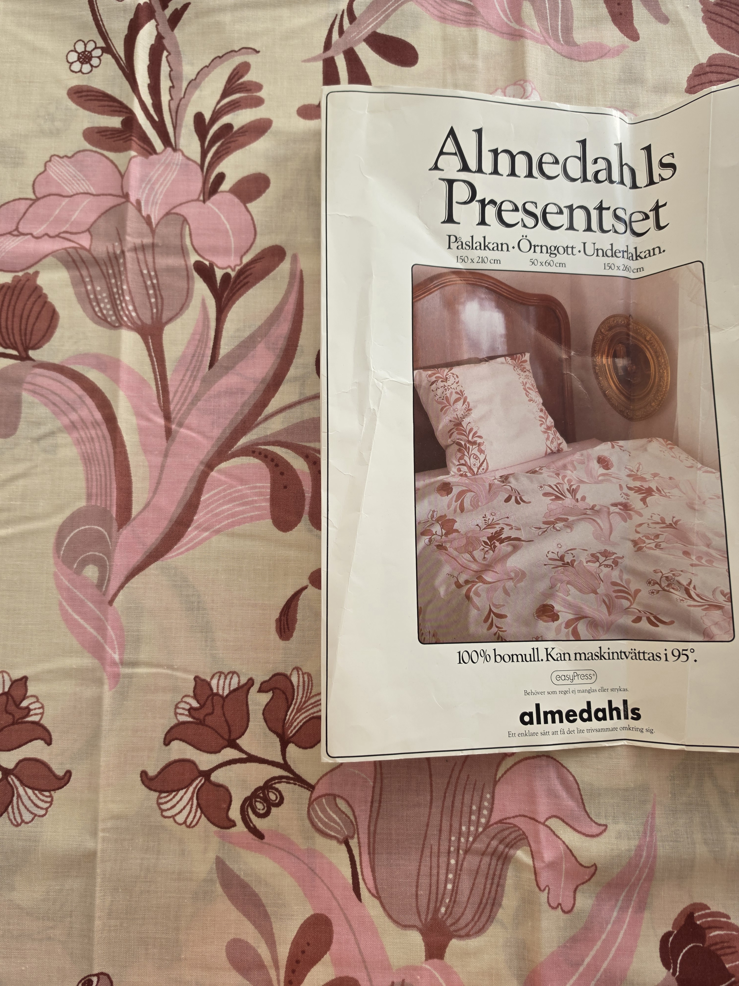 Almedahls påslakan + örngott design Toni Hermansson, oanvänt vintage - 5