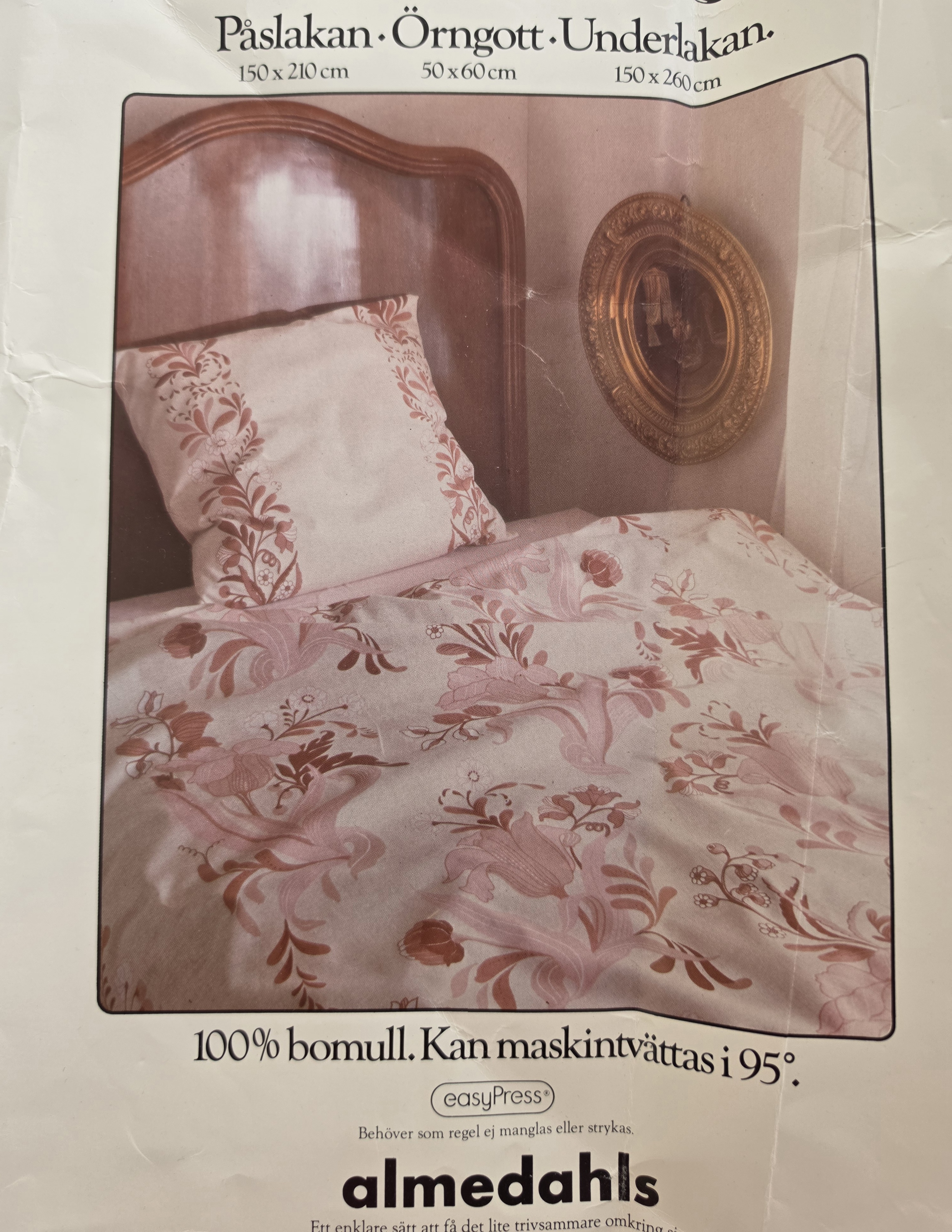 Almedahls påslakan + örngott design Toni Hermansson, oanvänt vintage - 6