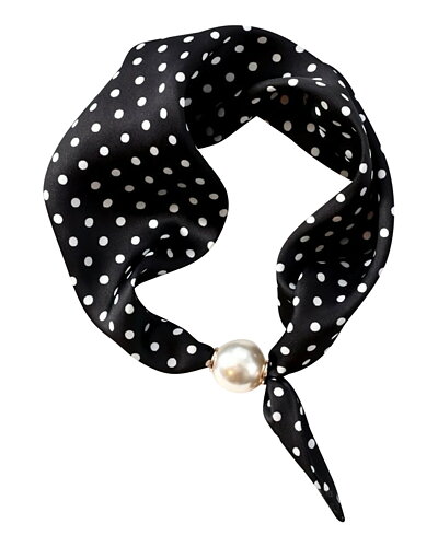 Scarf Chloe med magnet svart med små vita prickar