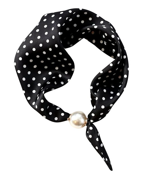 Scarf Chloe med magnet svart med små vita prickar