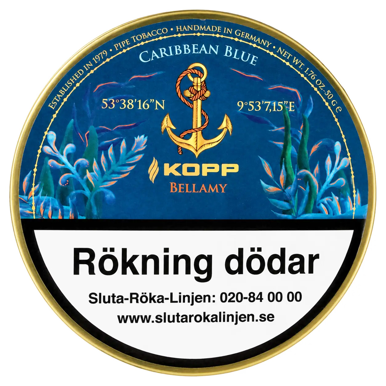 Kopp Piptobak Caribbean Blue Bellamy 50g
