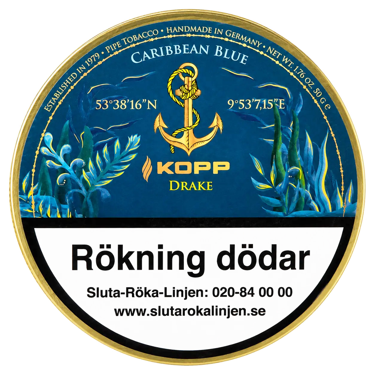 Kopp Piptobak Caribbean Blue Drake 50g