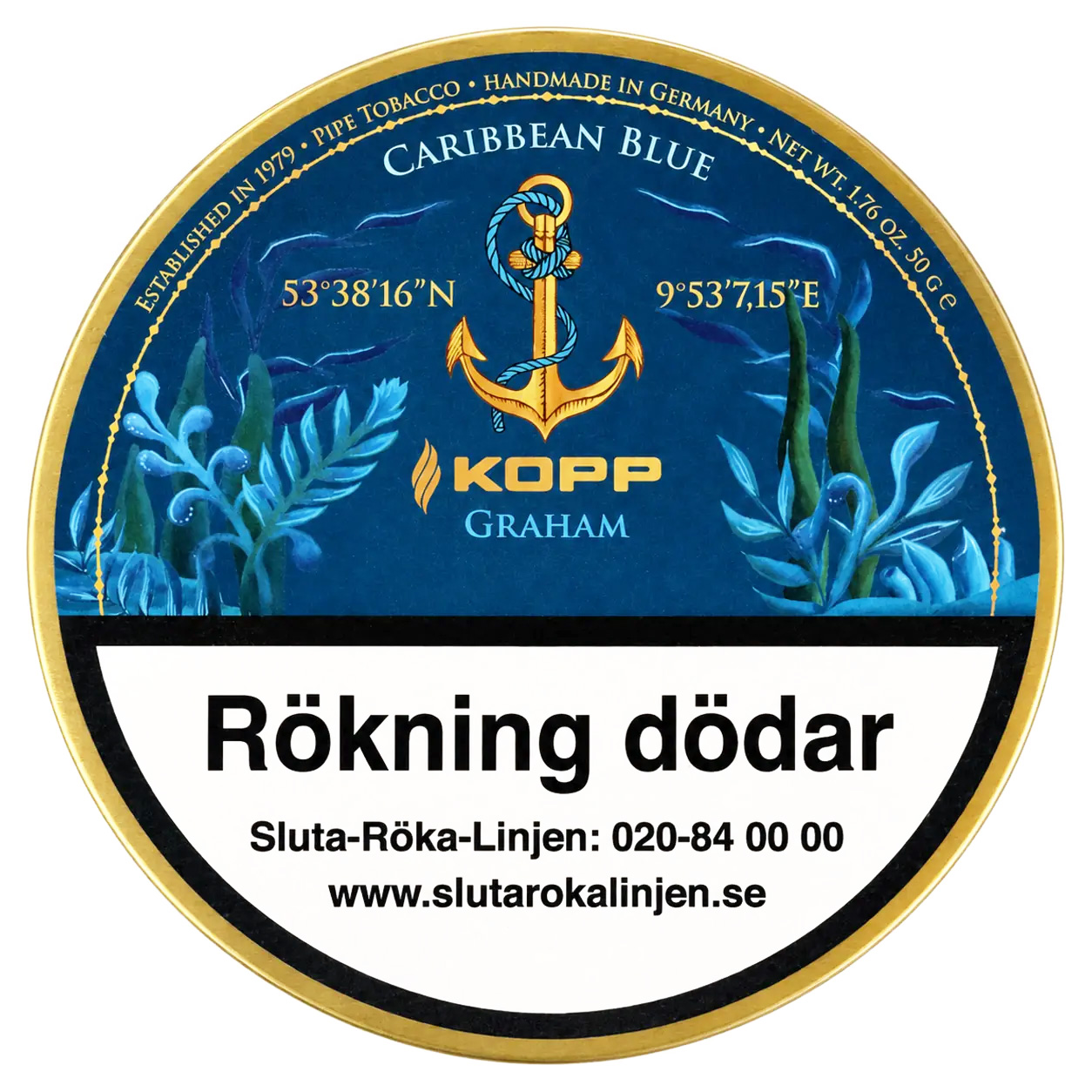 Kopp Piptobak Caribbean Blue Graham 50g
