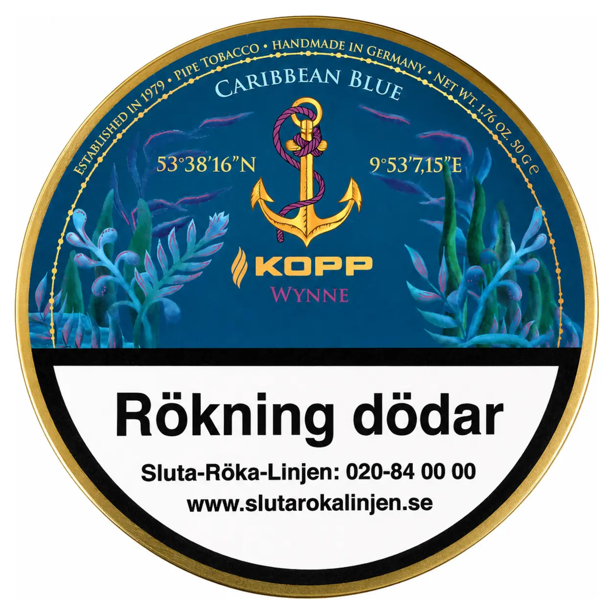 Kopp Piptobak Caribbean Blue Wynne 50g