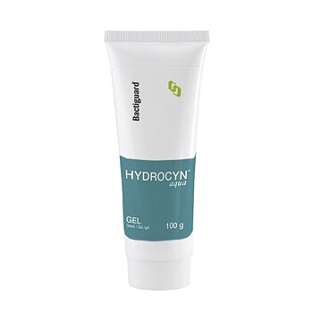Hydrocyn Aqua Sårgel 100 g tub från Bactiguard stående upprätt.