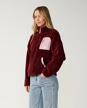 Rip Curl tröja dam Party pack fleece polar dark plum