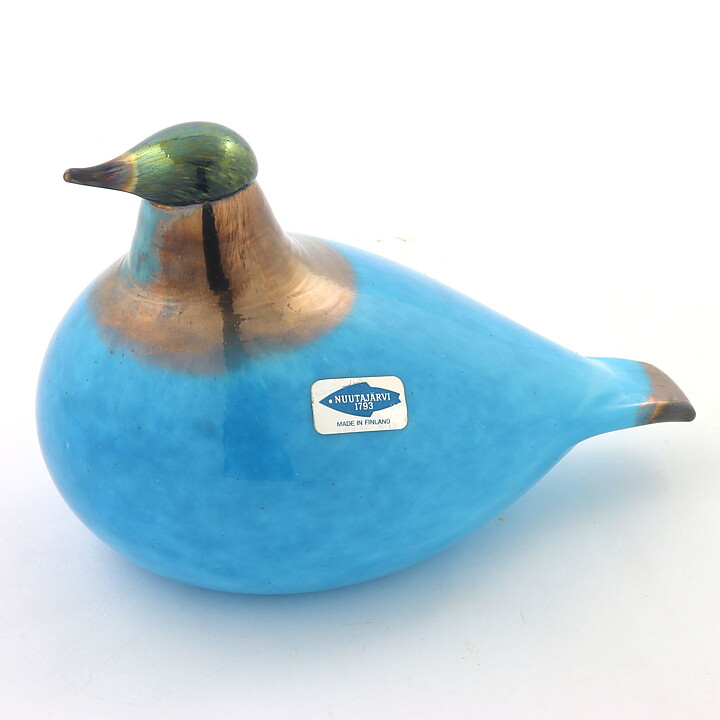 Oiva Toikka (Postipankki 1989) Blue Willow Grouse (Riekko) Glass Bird 13/9 cm