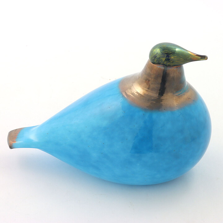 オイバ・トイッカ  ガラスの鳥  「Blue Willow Grouse」 (青いカラフトライチョウ)  13/9cm  1989年  Postipankki