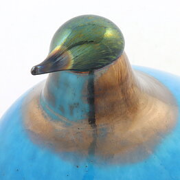 Oiva Toikka (Postipankki 1989) Blue Willow Grouse (Riekko) Glass Bird 13/9 cm