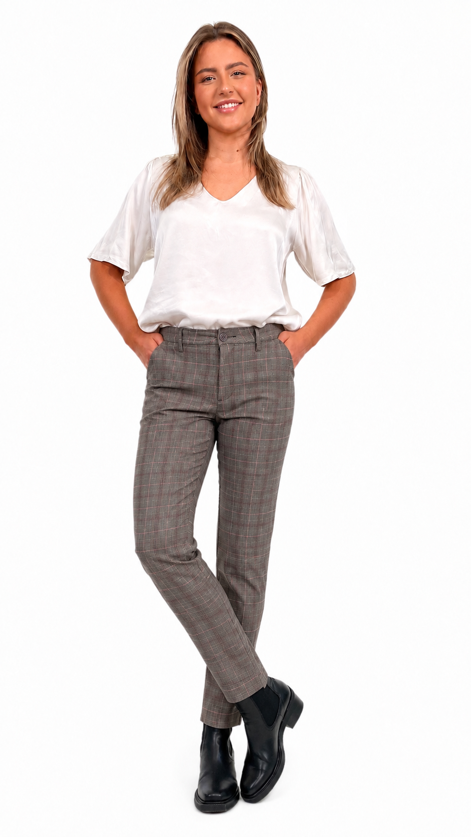 Rex Pants - moonbeam/red  - 4