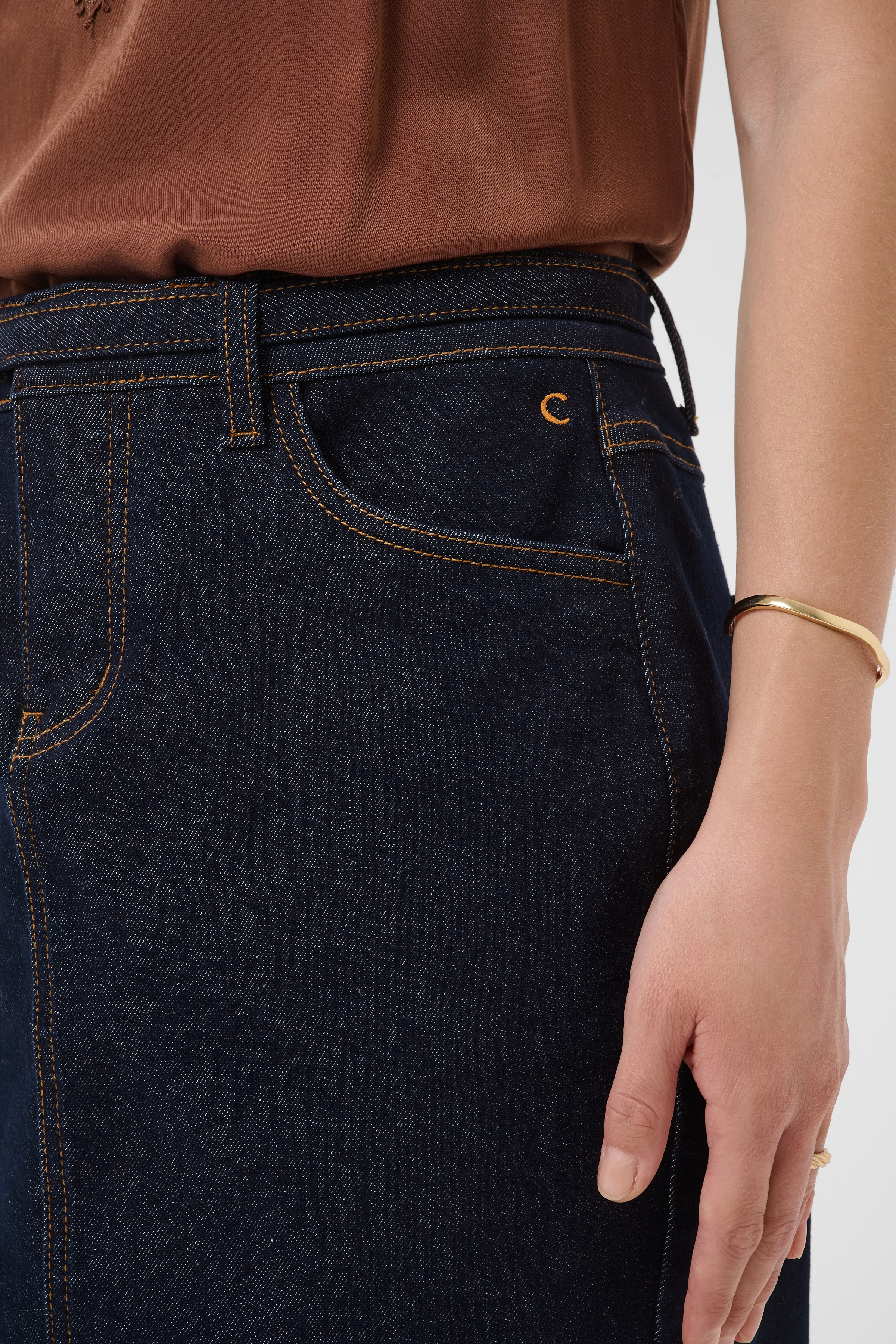 Cream Ea Denim Skirt  - 6