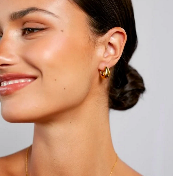 Guld Curve Hoops Petit